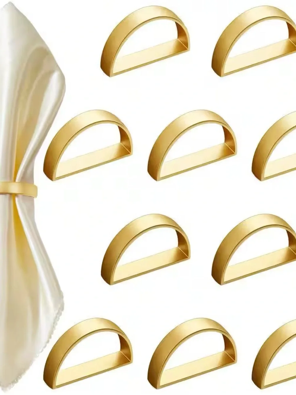 8 Gold Napkin Ring Set of Eight • New in Box
